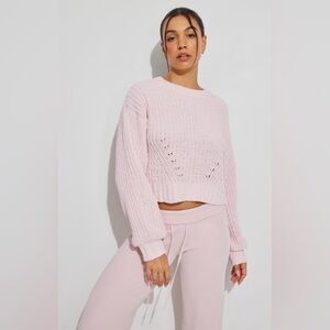 Garage knit Shakers Stitch Sweater baby pink soft